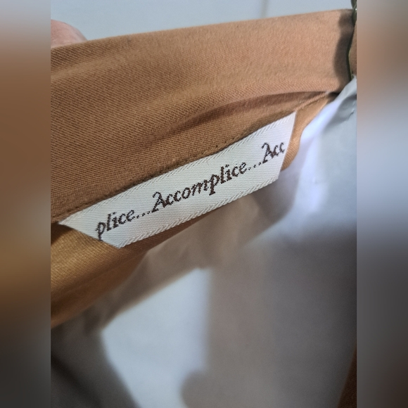 Accomplice Faux Sude Button up Tan Shirt - Picture 3 of 6